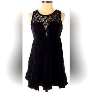 Free People Sleeveless Sweetheart Lace Neckline Mini Dress